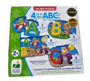 4 In A Box ABC Kids Puzzle My First Puzzles ages 2+ Colorful Easy Match & Learn